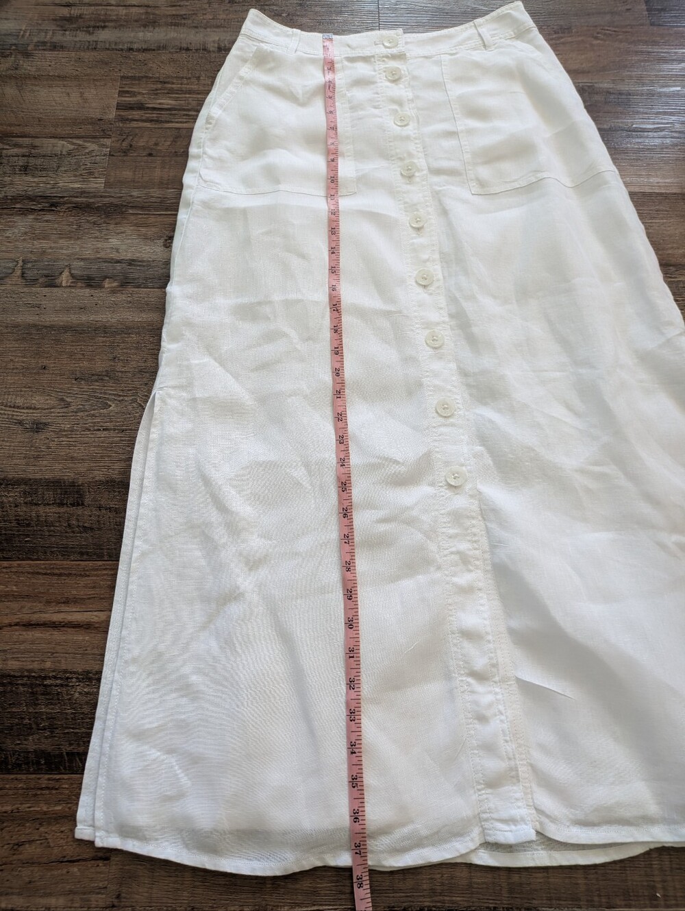 NWT Talbots White Linen Button Front Midi Skirt Size 4 Classic Summer - Picture 14 of 16